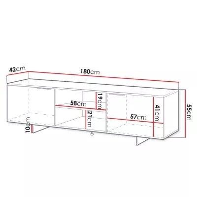 TV állvány polcokkal 180 cm DEASY - homokbézs