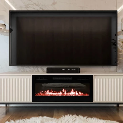 TV állvány elektromos kandallóval REMY - kasmír