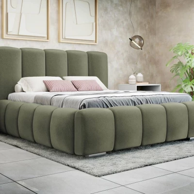 Kárpitozott franciaágy 140x200 MIDKIFF - khaki