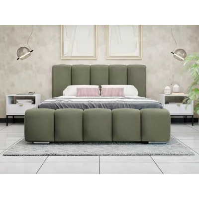 Kárpitozott franciaágy 140x200 MIDKIFF - khaki