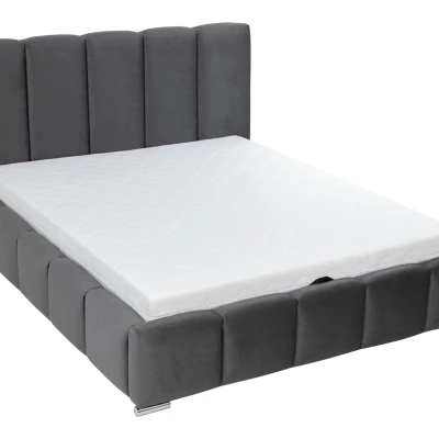Kárpitozott franciaágy 140x200 MIDKIFF - khaki