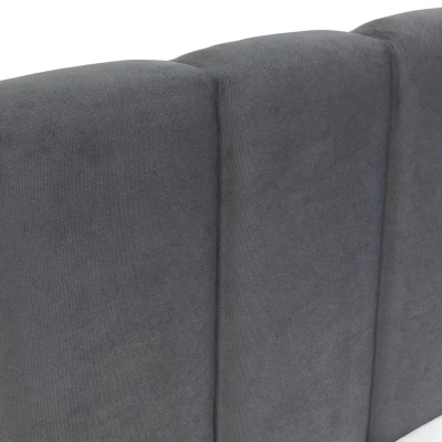 Kárpitozott franciaágy 140x200 MIDKIFF - khaki