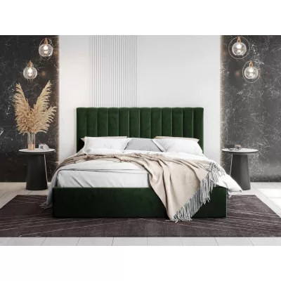 Kárpitozott egyszemélyes ágy 120x200 SELHOM - zöld