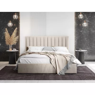 Kárpitozott egyszemélyes ágy 120x200 SELHOM - bézs