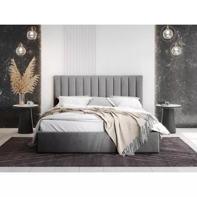 Kárpitozott egyszemélyes ágy 120x200 SELHOM - szürke