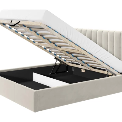 Kárpitozott egyszemélyes ágy 120x200 SELHOM - zöld