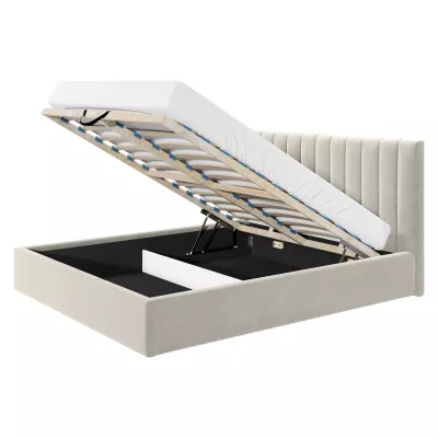 Kárpitozott egyszemélyes ágy 120x200 SELHOM - szürke