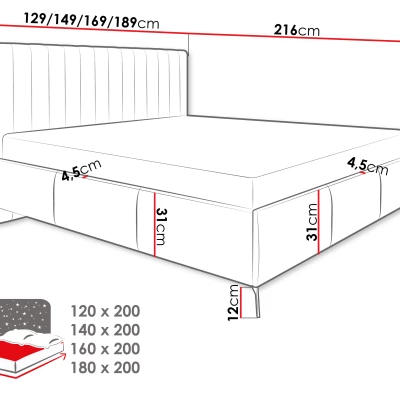 Egyszemélyes ágy tárolóval 120x200 TANIX - bézs