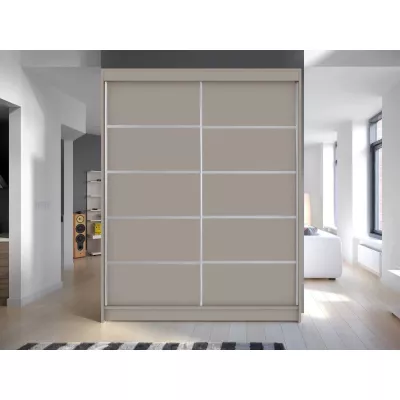150 cm-es gardróbszekrény tolóajtóval és LED világítással PIRITU 4 - kasmír