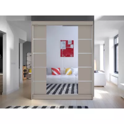 Tükrös gardróbszekrény 150 cm tolóajtókkal PIRITU 5 - kasmír