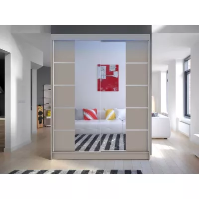 Tükrös gardrób 150 cm LED világítással PIRITU 5 - kasmír
