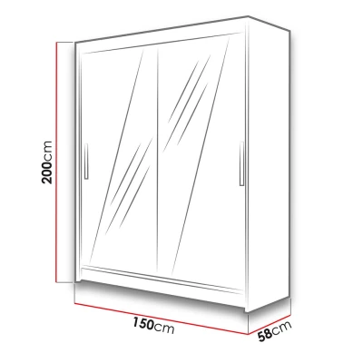 Szekrénytükör 150 cm ELADIO 14 - szarvasgomba tölgy