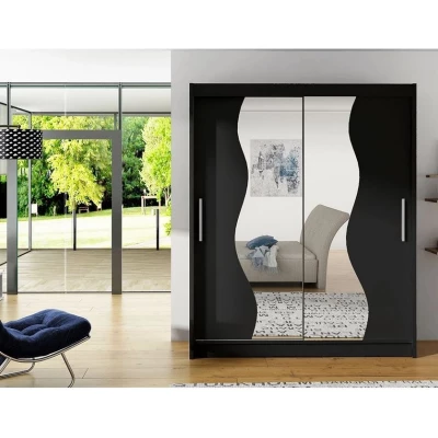 Szekrénytükör 150 cm ELADIO S - fekete