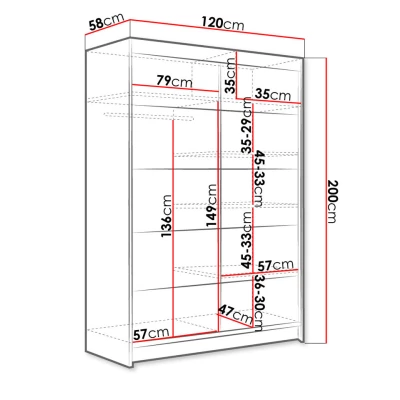 Tolószekrény 120 cm SAMANRE 4 - artisan tölgy / fekete