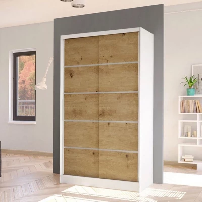 Keskeny gardróbszekrény 100 cm VILMEA 2 - artisan tölgy / fehér