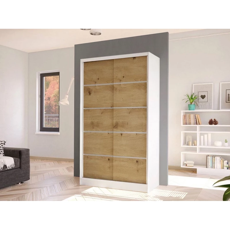 Keskeny gardróbszekrény 100 cm VILMEA 2 - artisan tölgy / fehér