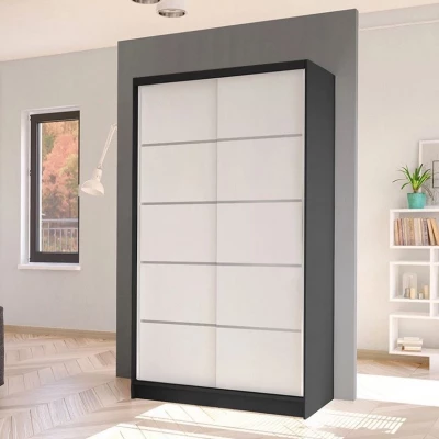 Keskeny gardrób 100 cm VILMEA 2 - fekete / fehér