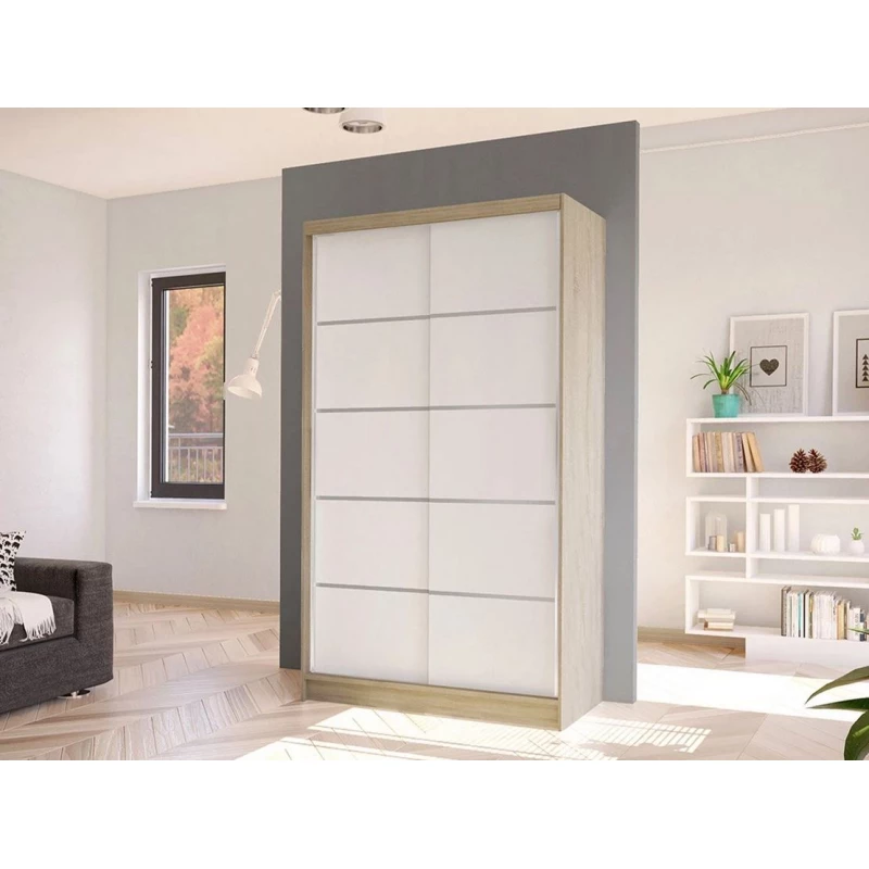 Keskeny gardróbszekrény 100 cm VILMEA 2 - sonoma tölgy / fehér