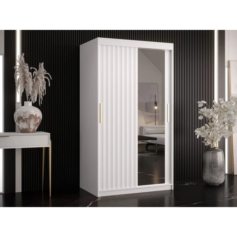 Tükrös gardrób 100 cm LUNIVE 2 - fehér