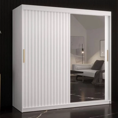 Tükrös gardróbszekrény 180 cm LUNIVE 2 - fehér