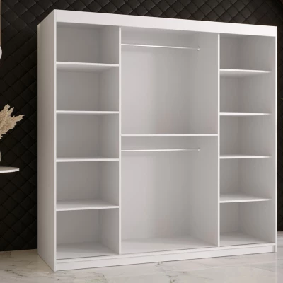 Tükrös gardrób 180 cm LUNIVE 2 - fekete
