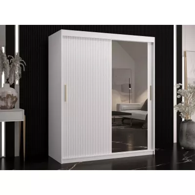 150 cm-es gardróbszekrény tükörrel LONZO 2 - fehér