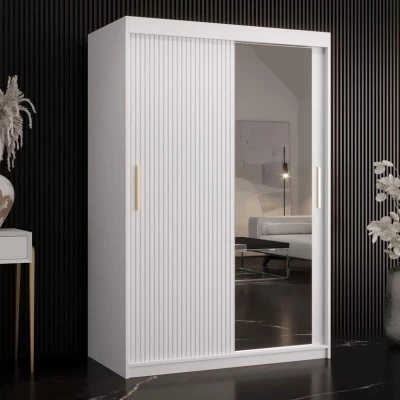120 cm-es gardróbszekrény tükörrel LONZO 2 - fehér 120 cm-es gardróbszekrény tükörrel LONZO 2 - fehér