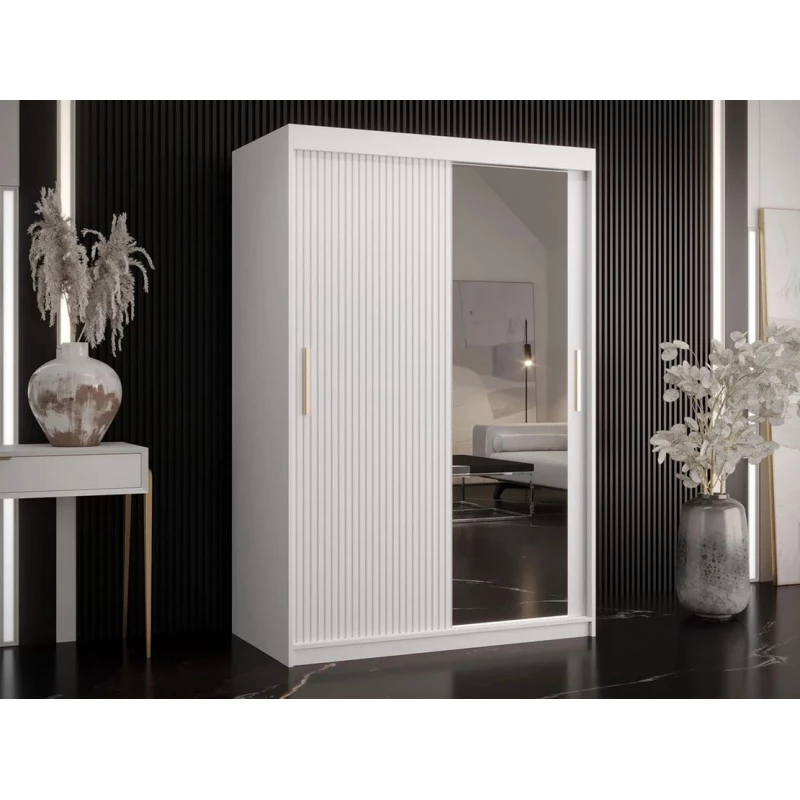 120 cm-es gardróbszekrény tükörrel LONZO 2 - fehér 120 cm-es gardróbszekrény tükörrel LONZO 2 - fehér