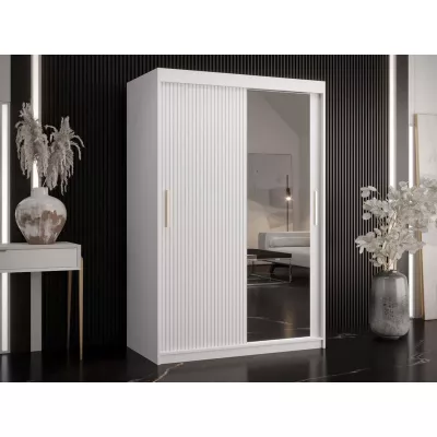 120 cm-es gardróbszekrény tükörrel LONZO 2 - fehér