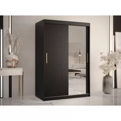 120 cm-es gardróbszekrény tükörrel LONZO 2 - fekete