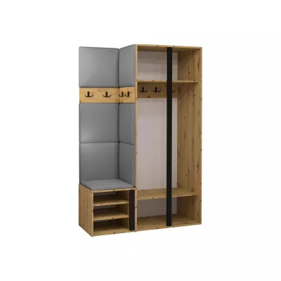 LURDES 11 előszobafal tükörrel - artisan / fekete / szürke