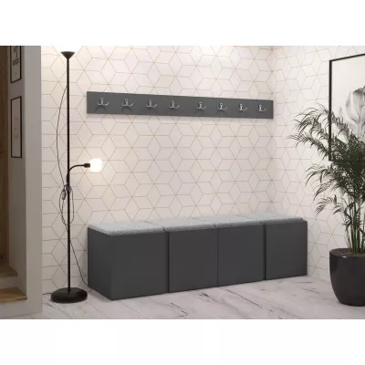 Előszoba bútor kárpitozott panelekkel 42x42 SELAND 8 - grafit / szürke