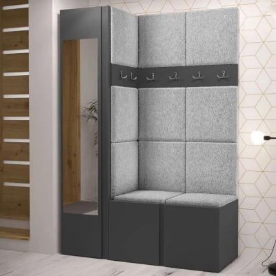 Kárpitozott előszobafal 42x42 SELAND 9 - grafit / szürke