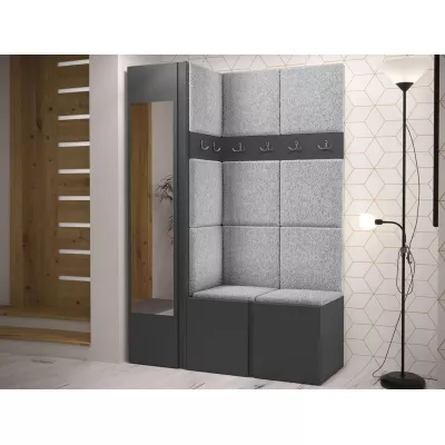 Kárpitozott előszobafal 42x42 SELAND 9 - grafit / szürke