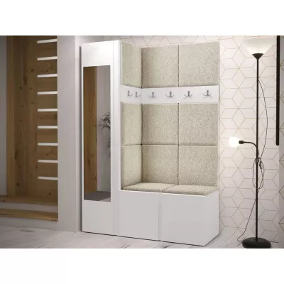 Kárpitozott előszobafal 42x42 SELAND 9 - fehér / világos bézs