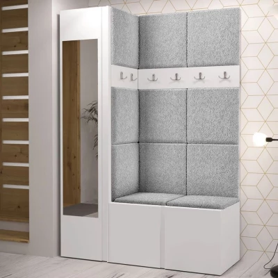 Kárpitozott előszobafal 42x42 SELAND 9 - fehér / szürke