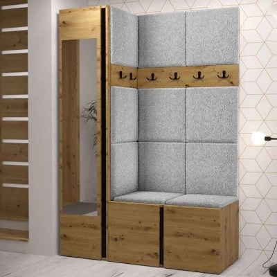 Kárpitozott előszobafal 42x42 SELAND 9 - artisan / fekete / szürke