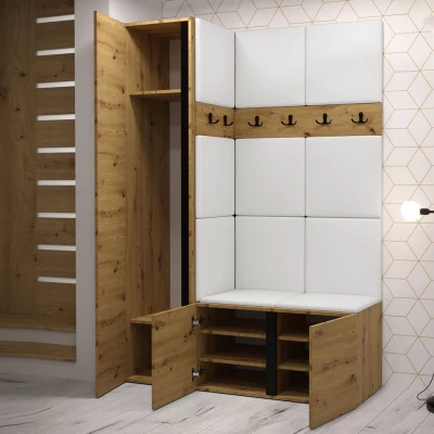 Kárpitozott előszobafal 42x42 SELAND 9 - fehér / szürke