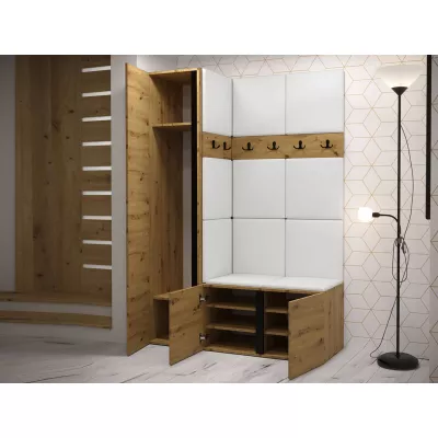 Kárpitozott előszobafal 42x42 SELAND 9 - fehér / szürke