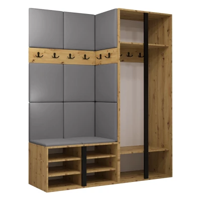 Kárpitozott előszobafal 42x42 SELAND 10 - grafit / szürke