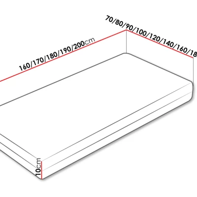 Kétoldalas habszivacs matrac 100x200 SANCHA 3