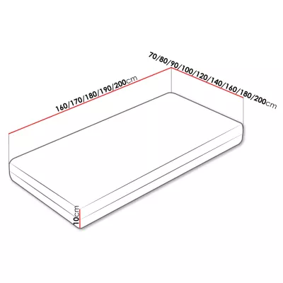Kétoldalas habszivacs matrac 100x200 SANCHA 3