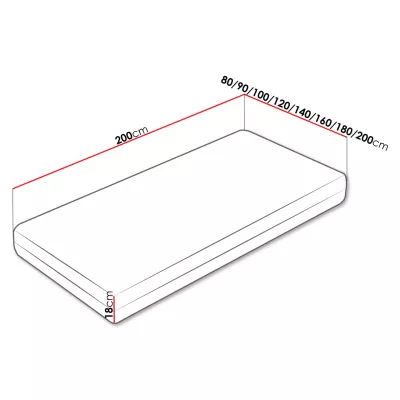 Rugós matrac kókuszszőnyeggel 80x200 TIFA