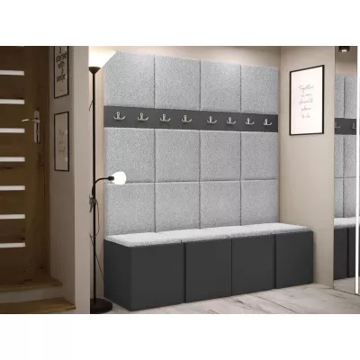 Cipőtartóval és panelekkel ellátott előszobafal 42x42 SELAND 6 - grafit / szürke