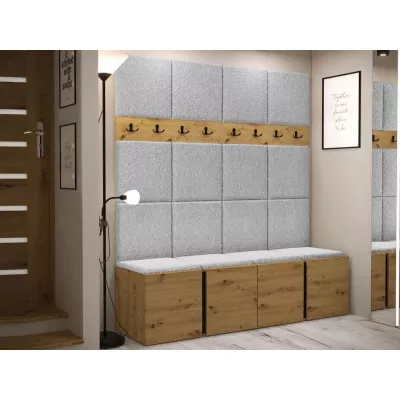 Cipőtartóval és panelekkel ellátott előszobafal 42x42 SELAND 6 - artisan / fekete / szürke