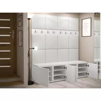Cipőtartóval és panelekkel ellátott előszobafal 42x42 SELAND 6 - grafit / világos bézs