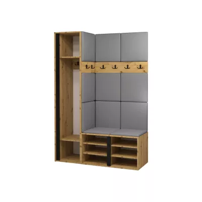 Cipőtartóval és panelekkel ellátott előszobafal 42x42 SELAND 5 - grafit / világos bézs