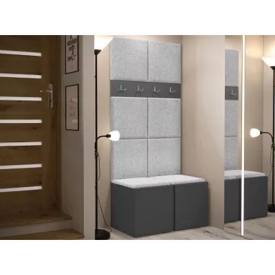 Kárpitozott előszobafal 42x42 SELAND 4 - grafit / szürke