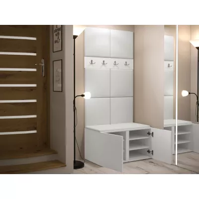 Kárpitozott előszobafal 42x42 SELAND 4 - fehér / szürke