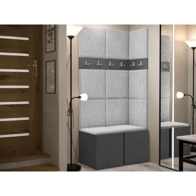 Kárpitozott előszobafal 42x42 SELAND 1 - grafit / szürke